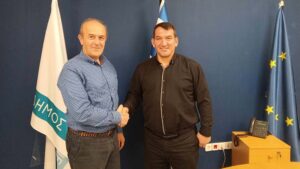 Ο Ολυμπιονίκης Πύρρος Δήμας στην Ιεράπετρα – Συνάντηση με τον Δήμαρχο Εμμανουήλ Φραγκούλη